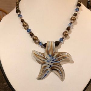 Murano Glass star pendant necklace.